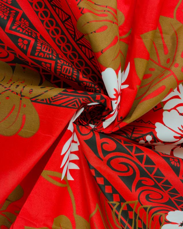 Polynesian Fabric TERENA Red - Tissushop